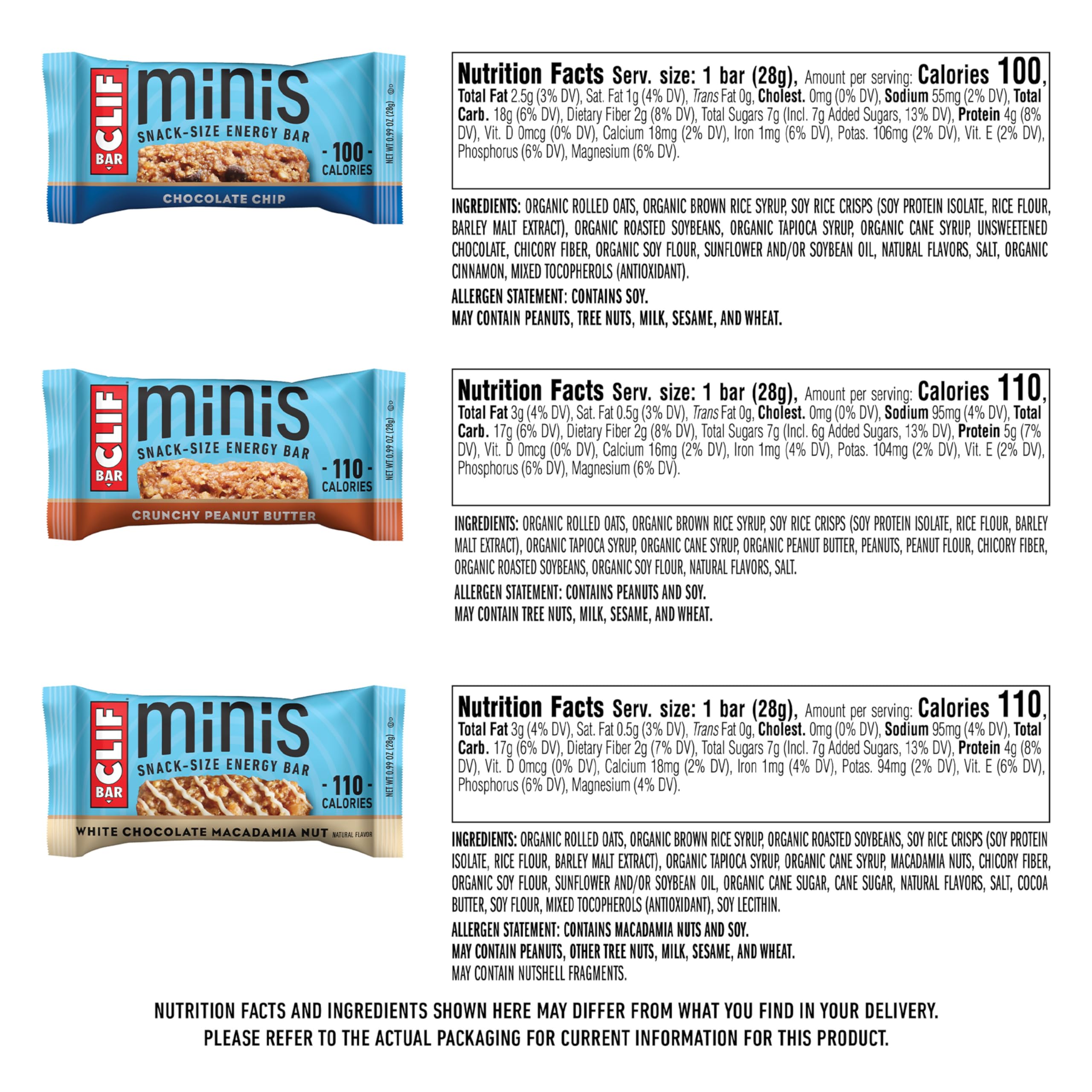 CLIF Bar Minis Crunchy Peanut Butter – satisfying texture for workouts.