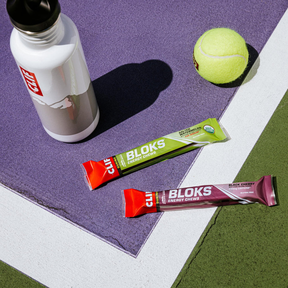 Caffeine detail emphasizing 60-70 mg in Clif Bloks Sours
