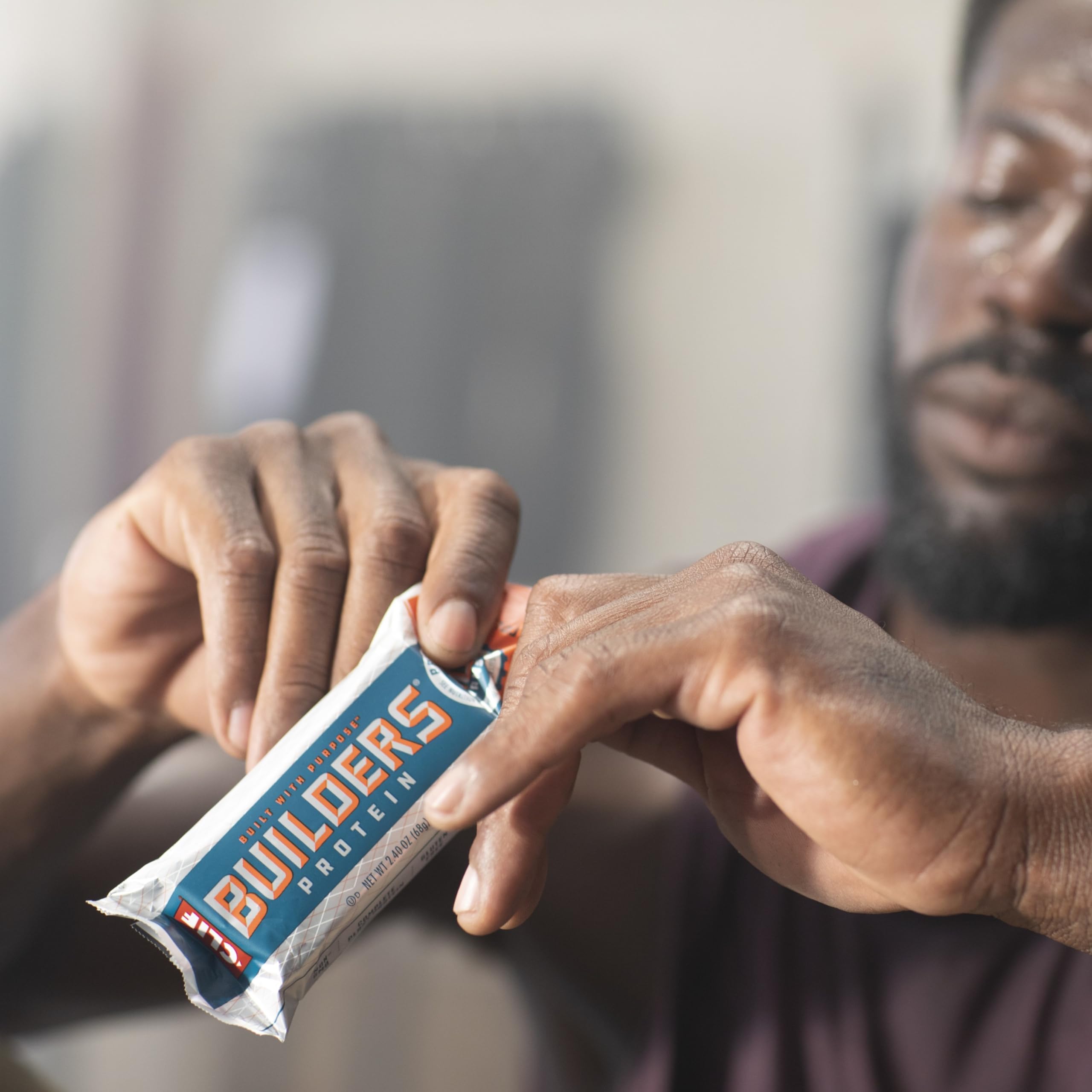 CLIF Builders variety-pack display highlights range of flavors for diverse tastes.