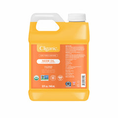 Cliganic Neem Oil bulk bottle for skin care and plants, pure cold-pressed