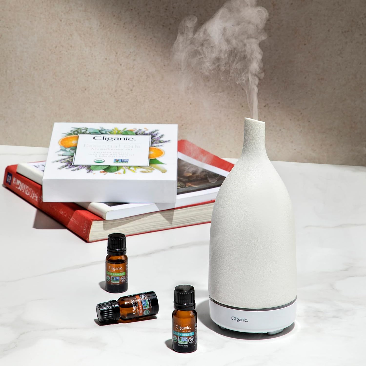 Cliganic tea tree essential oil bottle for DIY cleaning blends and fresh scents