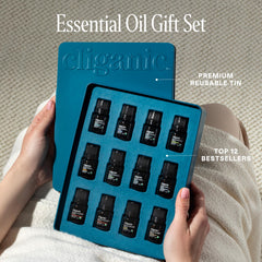 Cliganic lavender essential oil bottle with calming floral aroma for diffusion.
