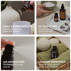 Cliganic lemon essential oil bottle provides fresh citrus for cleaning and diffusing.