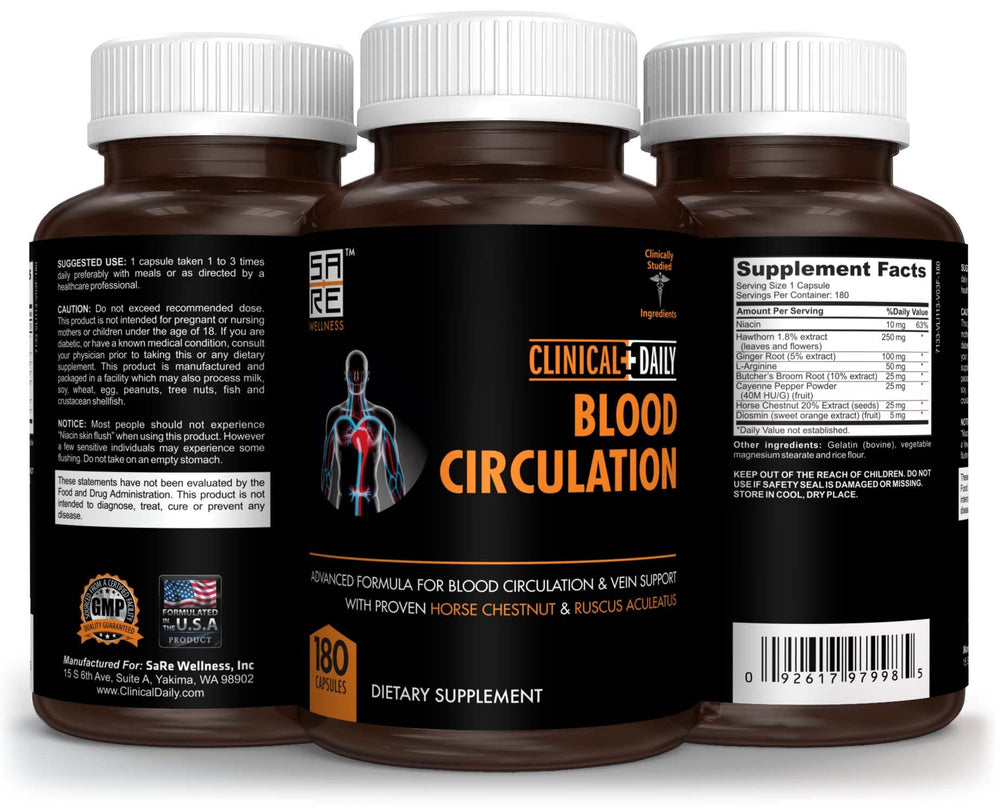 Clinical Daily horse chestnut extract capsules aiding vein walls and leg vitality.