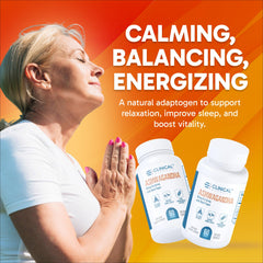 Clinical Effects Ashwagandha capsules packaging front shows non-GMO USA-made formulation