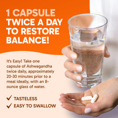 Clinical Effects Ashwagandha capsules on daily routine scene suggesting calm focus