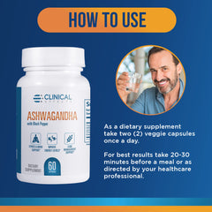 Clinical Effects Ashwagandha packaging design communicates calm support on shelf.
