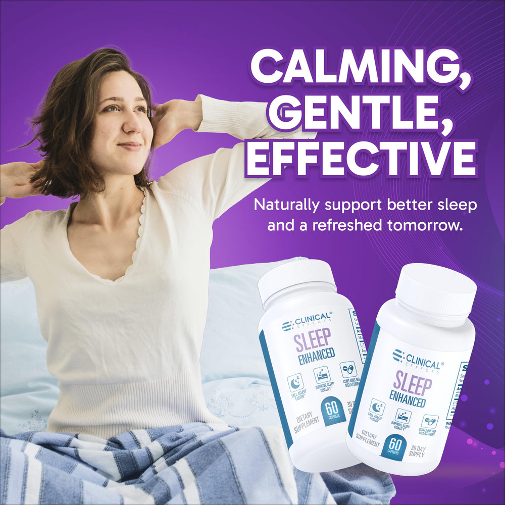 Clinical Effects Sleep Enhanced ingredients pack showing magnesium glycinate and apigenin.