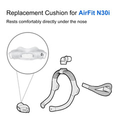 CLNRMA cushion with soft silicone double-layer seal for a stable fit.