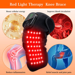 Clocness knee massager worn on knee offering hands-free therapy.