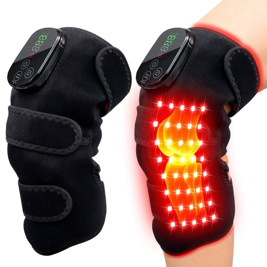 Clocness knee massager packaging shows compact cordless design for easy use.