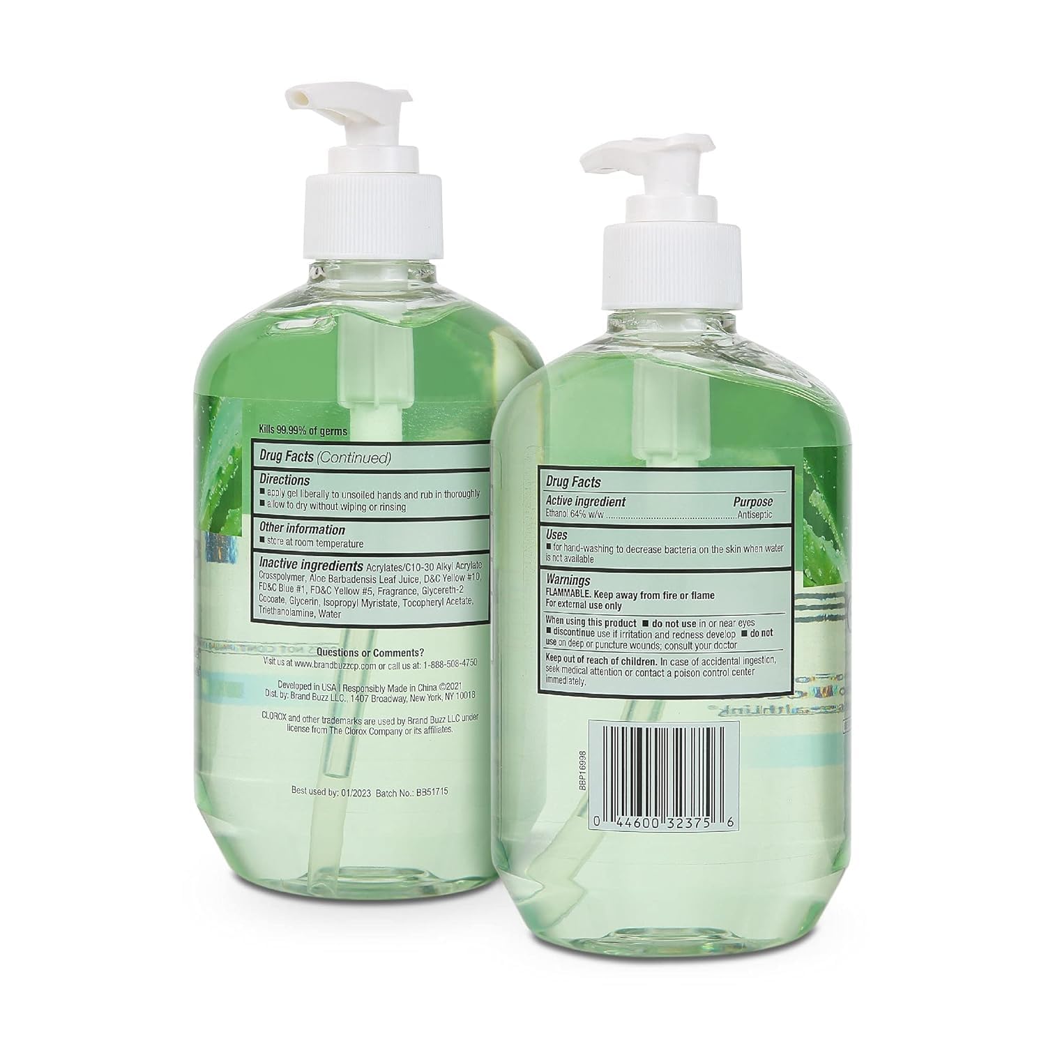 Clorox AloeGel with aloe vera for soft, soothing skin after use.