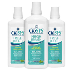 CloSYS Fresh Breath Mouthwash bottle with gentle mint, for long-lasting fresh breath.