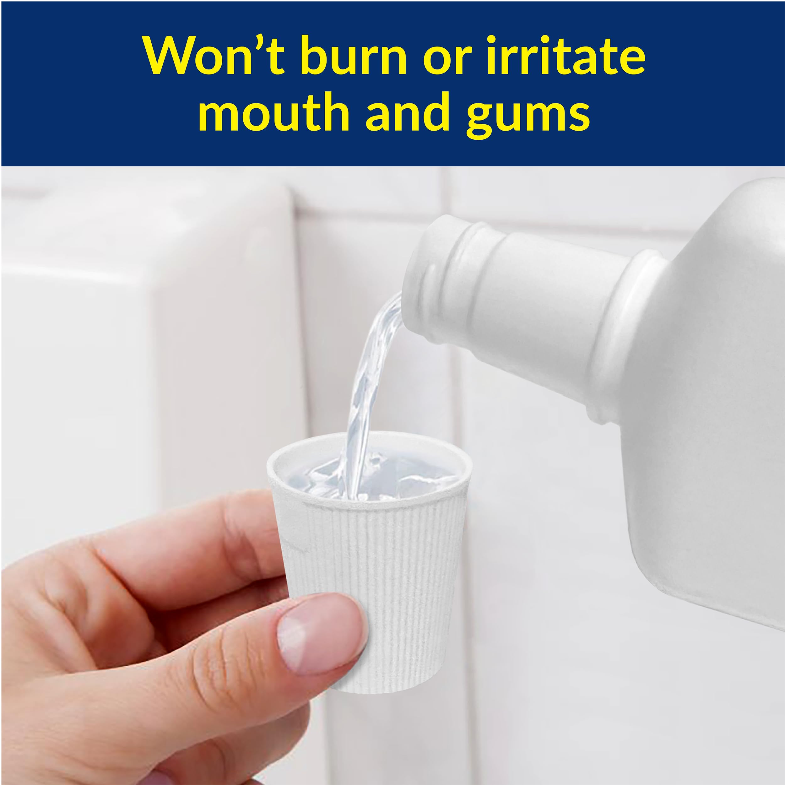 CloSYS Sensitive gums care close-up shows dye-free, gentle formula benefits.
