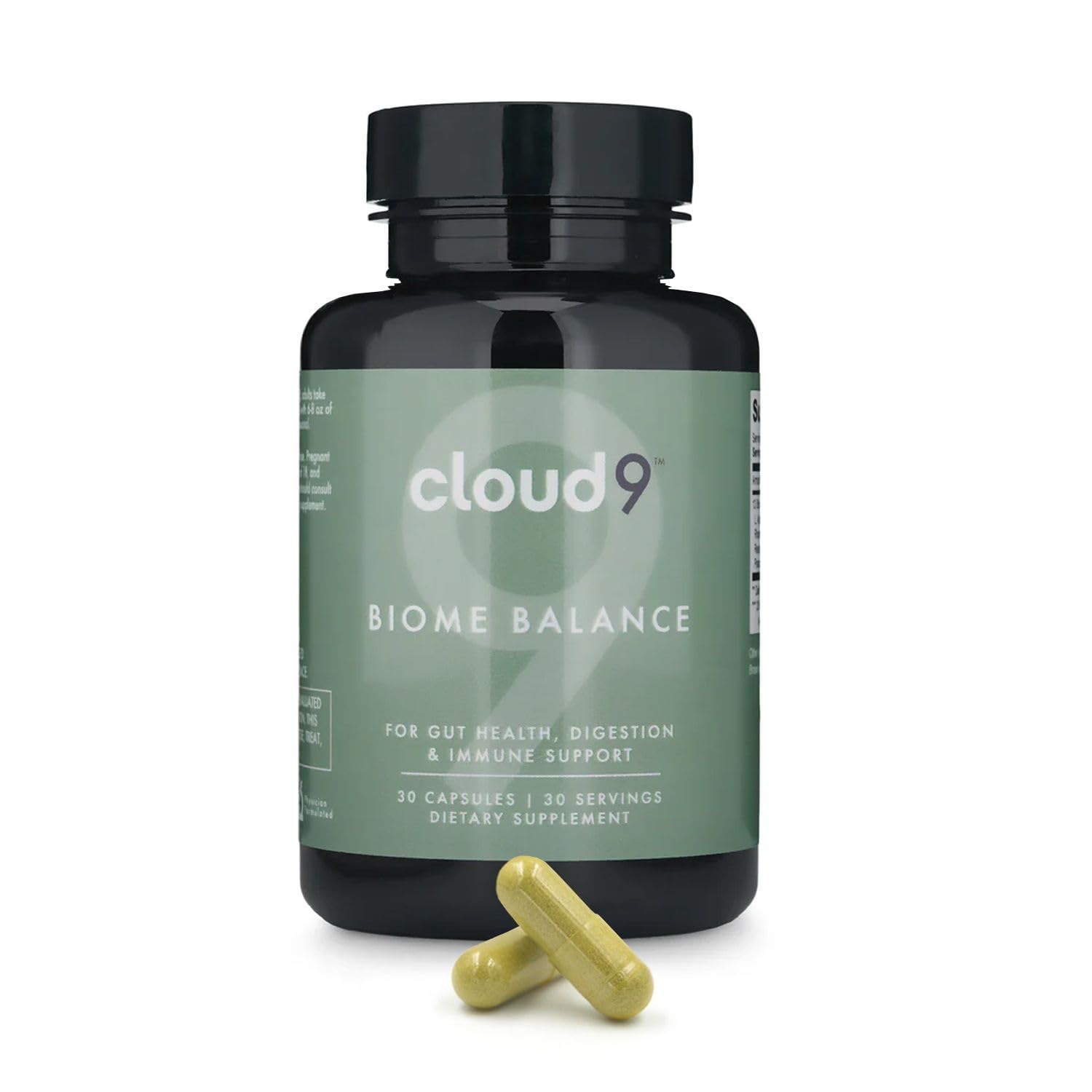 Cloud9 Biome Balance bottle with 13-strain capsules for daily gut balance.