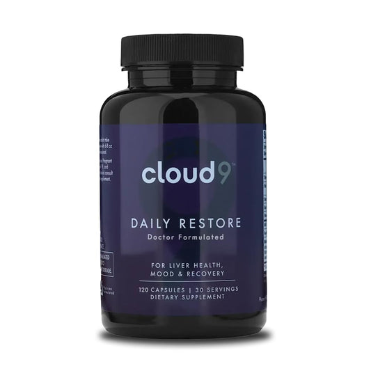 Cloud9 Daily Restore bottle front view for daily liver support capsules