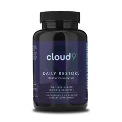 Cloud9 Daily Restore bottle front view for daily liver support capsules