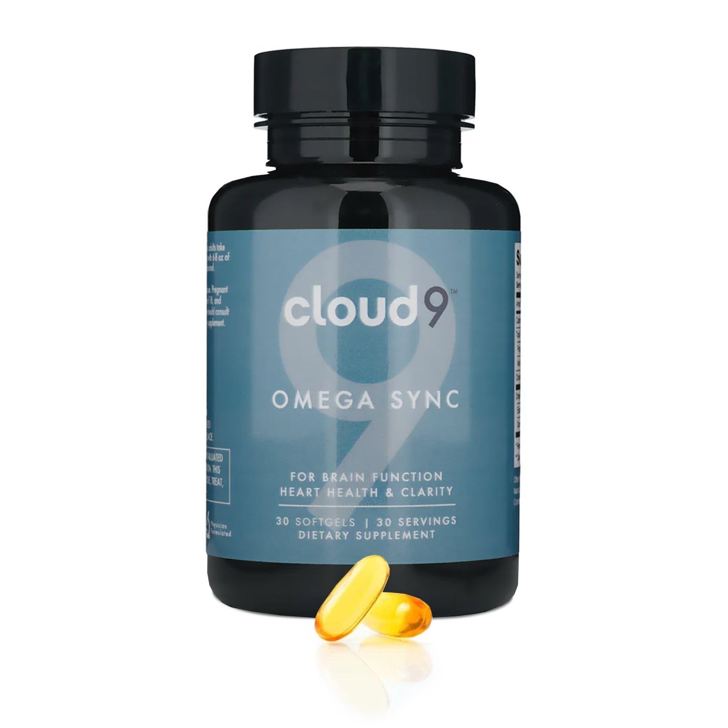 Cloud9 by Rebound Omega Sync bottle and label highlighting triple-strength omega-3.