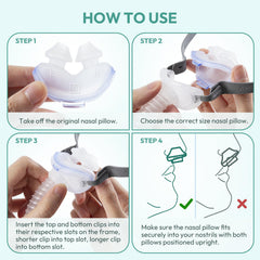 CloudCruze bulk 3-pack nasal pillow display indicates convenient replacements.
