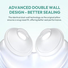 Cloudcruze dual-wall design nasal pillow maintains a stable seal
