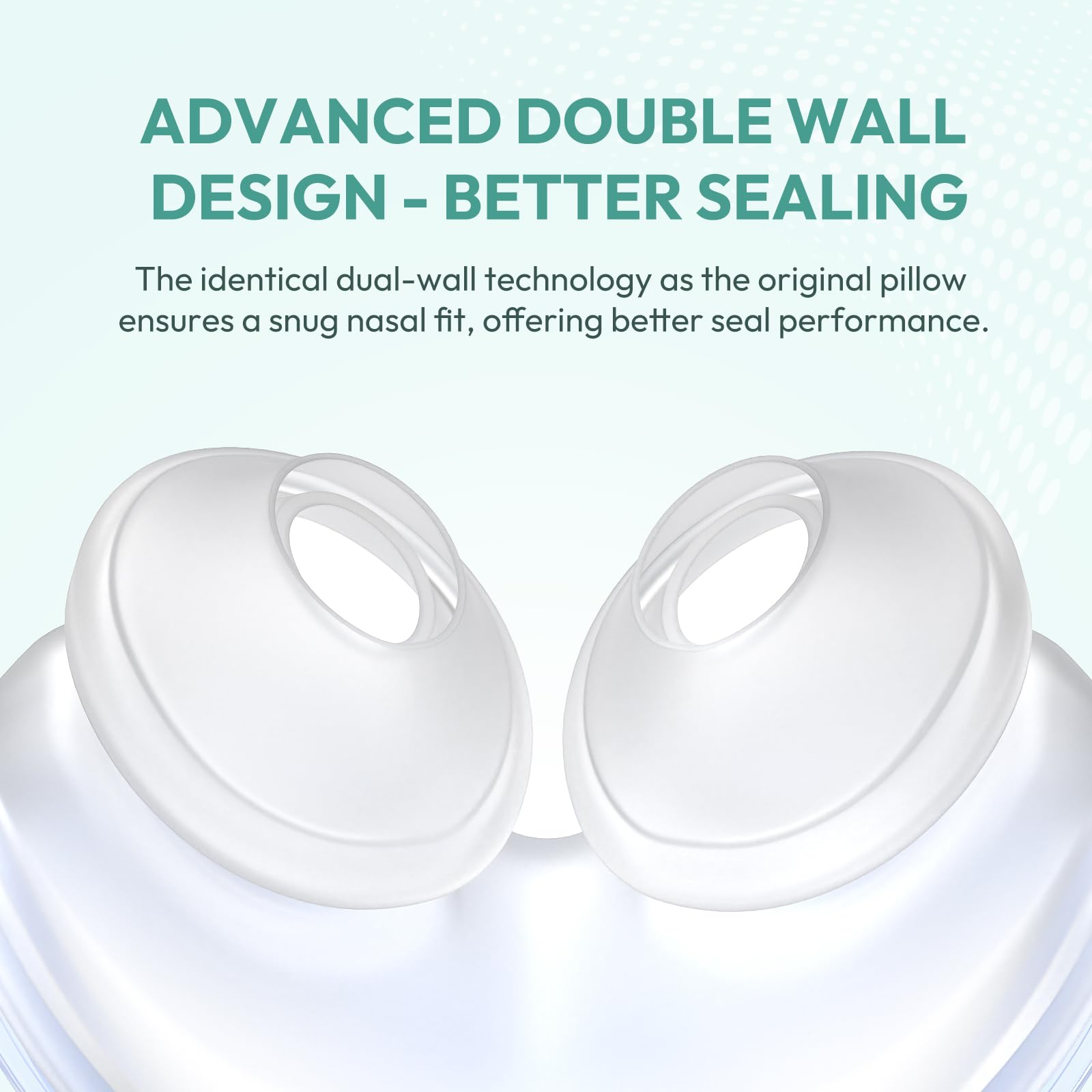 CloudCruze dual-wall design nasal pillow closeup highlighting enhanced seal performance.