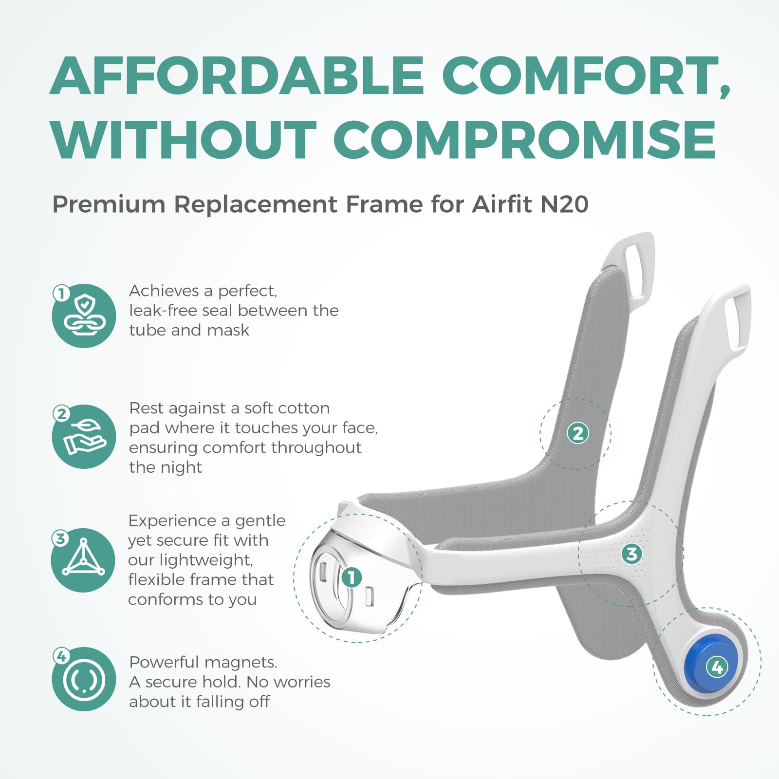 CloudCruze N20 frame lock with cushion seal compatibility and stability