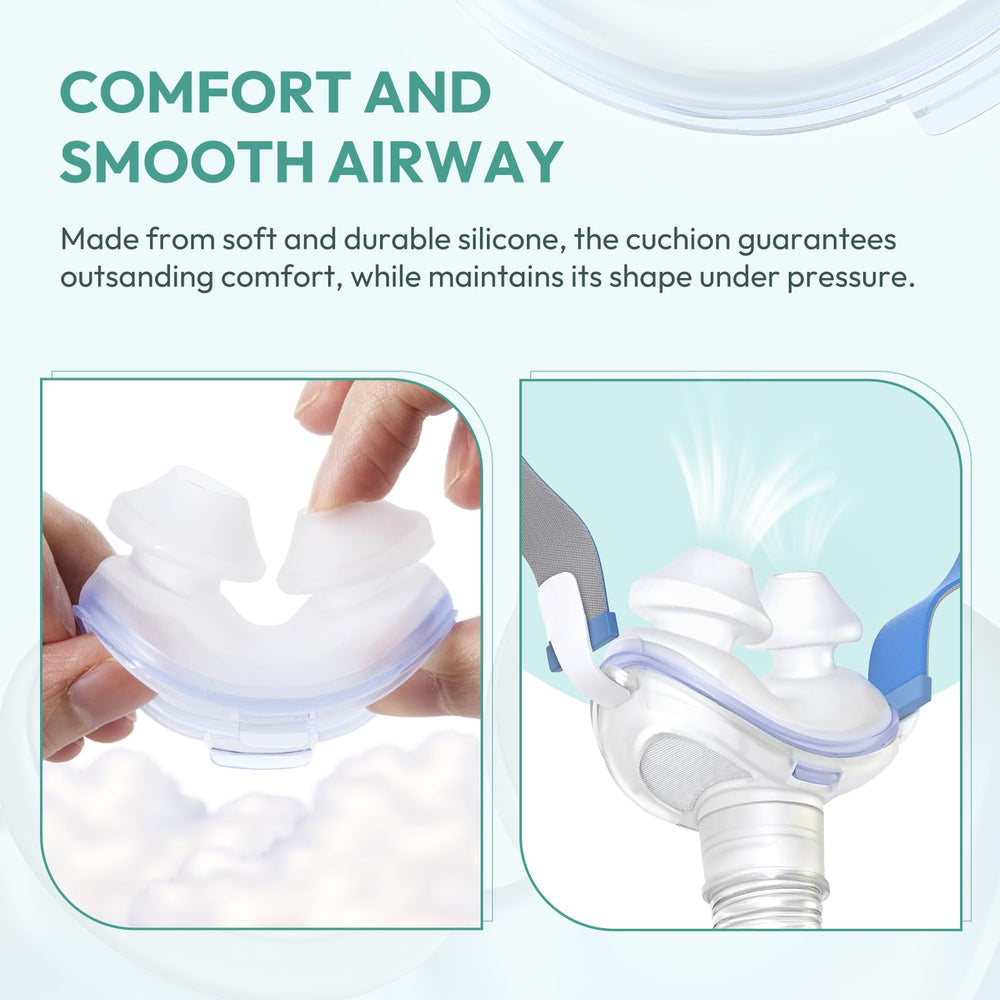 CLOUDCRUZE silicone cushion minimizes irritation for nighttime comfort.
