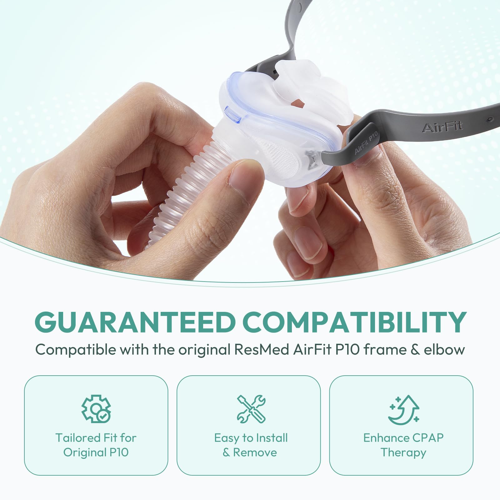 CloudCruze ultra-soft silicone nasal pillow closeup emphasizes skin-friendly comfort.