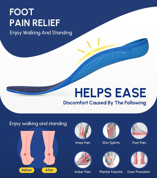 Cloudflo arch-support insole side profile illustrating natural stride alignment