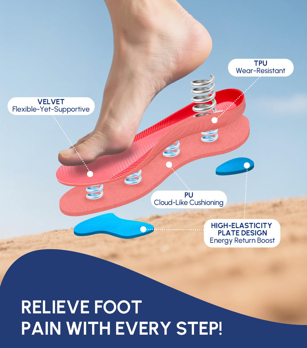 Cloudflo orthotic insoles promote natural stride and better posture.