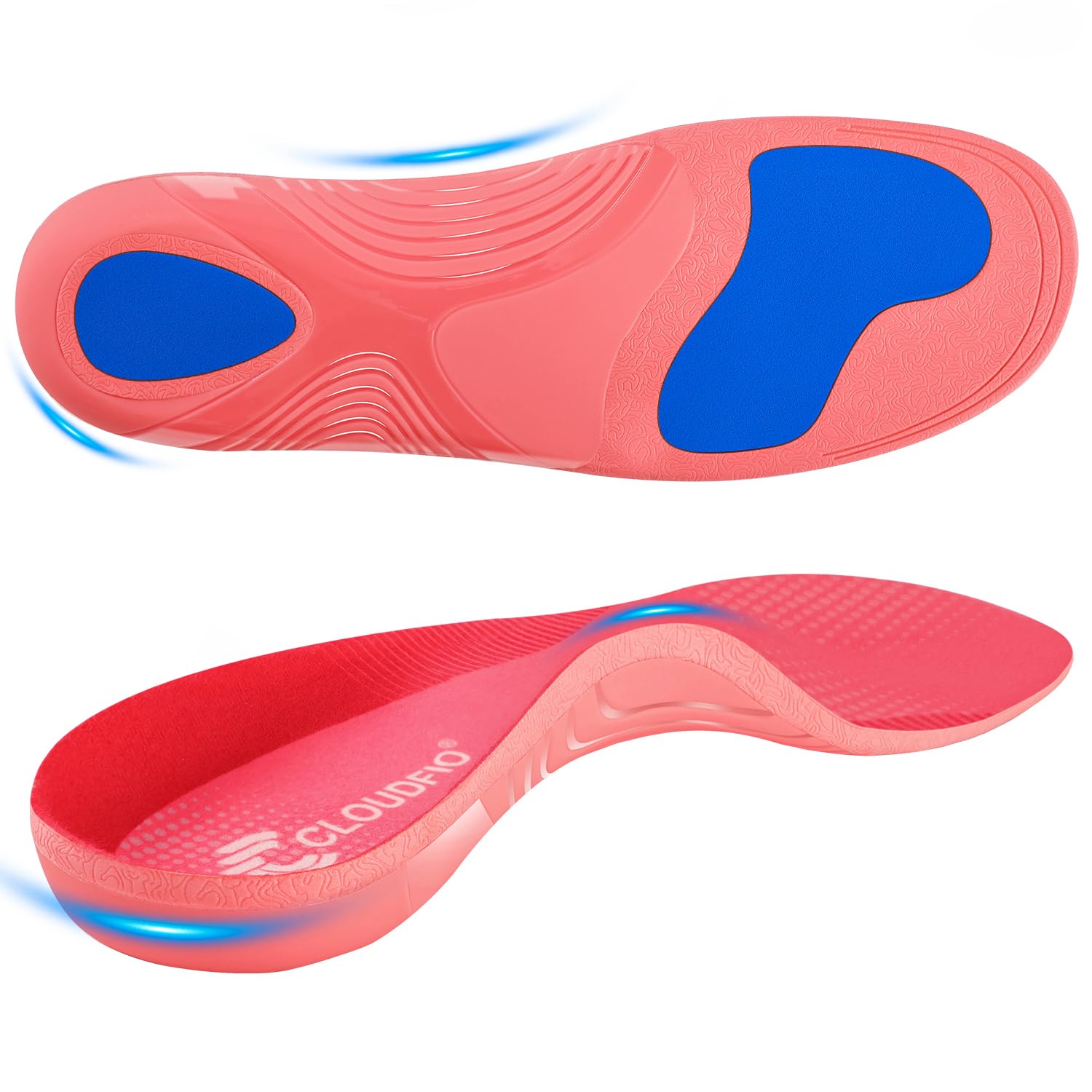 Cloudflo plantar fasciitis insoles arch-support for all-day comfort.