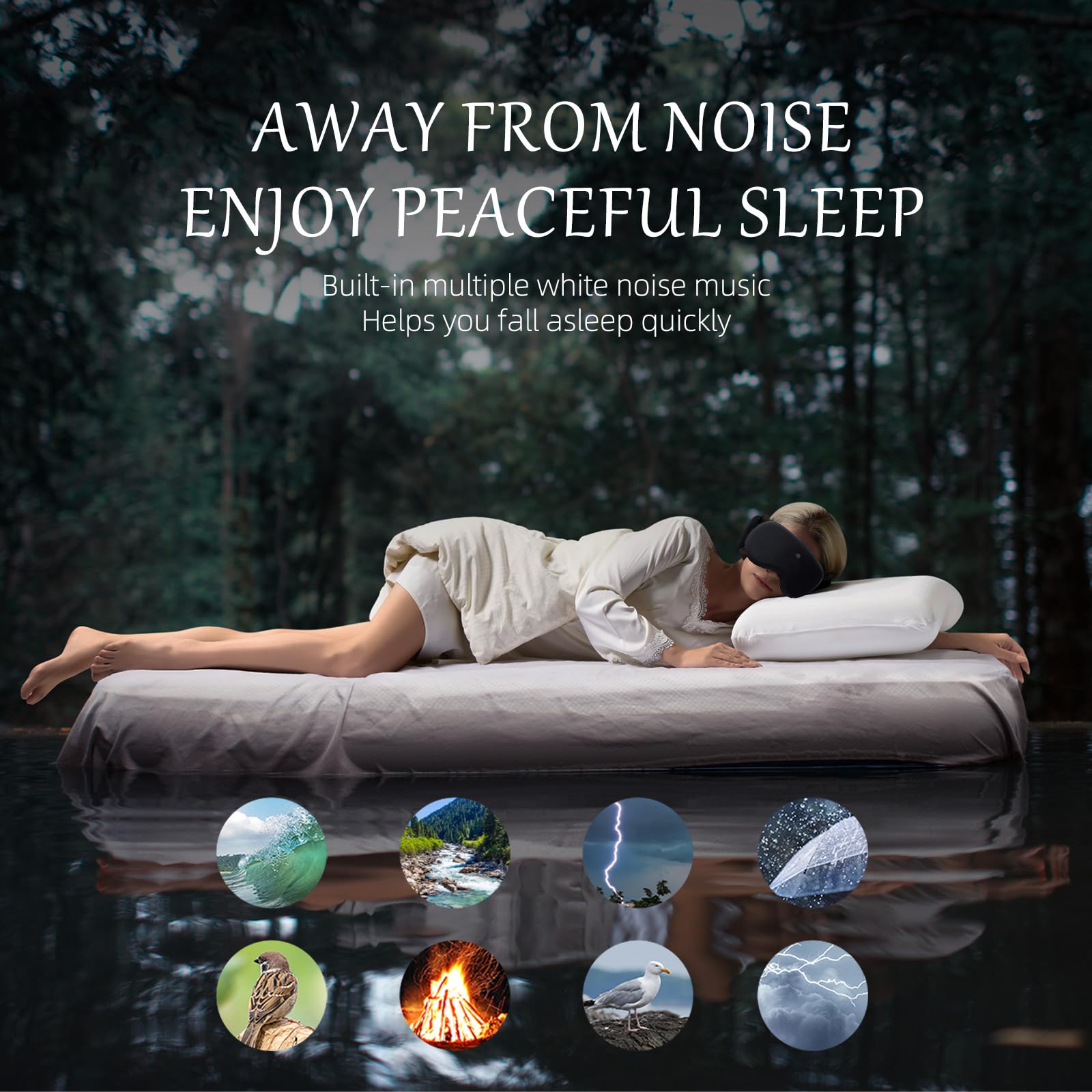 CLOZIAS sleep mask memory foam provides gentle eye pressure relief and comfort.