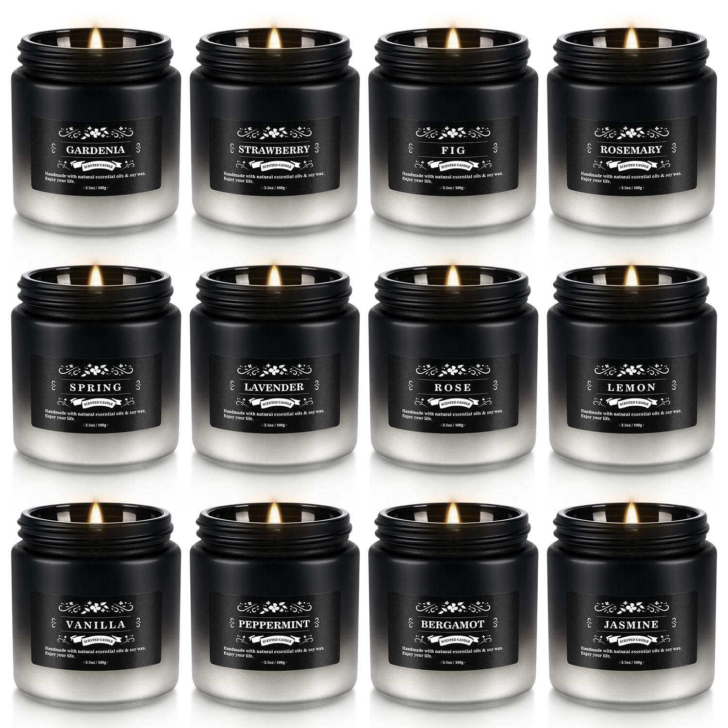 CLTNIKET 12 pack candles in woody bergamot for a refined home scent