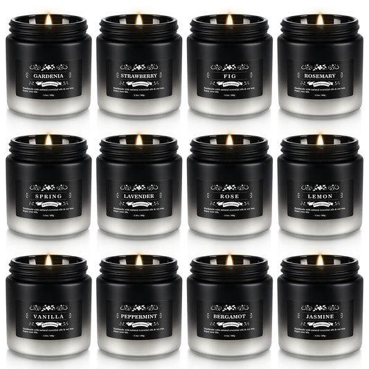 CLTNIKET 12 pack candles in woody bergamot for a refined home scent