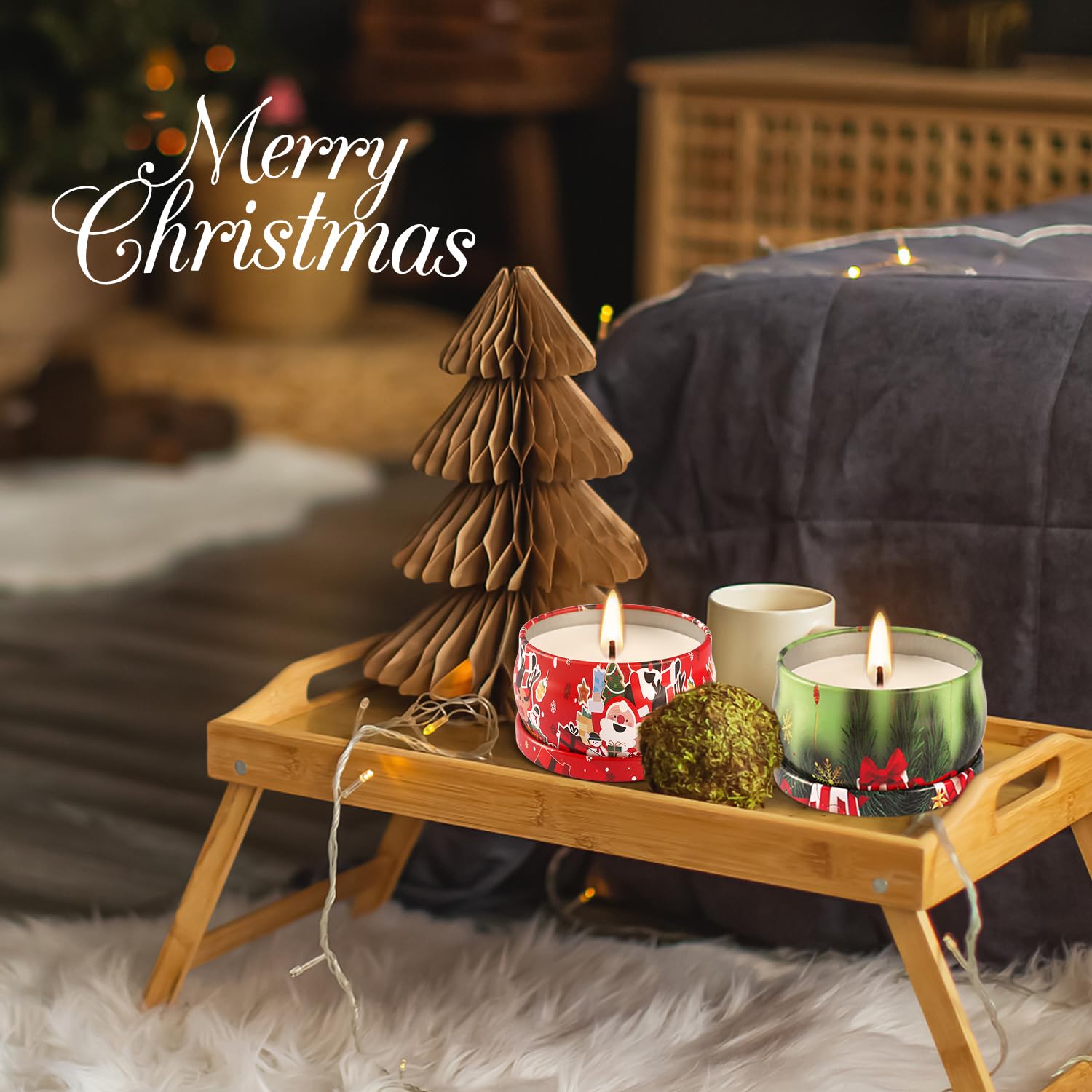 CLTNIKET bergamot candle tin with bright, uplifting scent for festive rooms