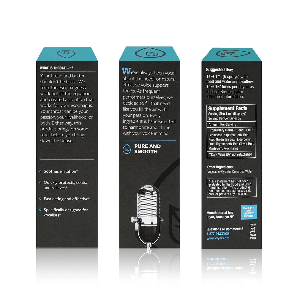CLYOR Throat37 after-use sensation suggesting lasting comfort.