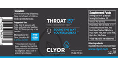 CLYOR Throat37 user applying spray for quick relief during irritation.