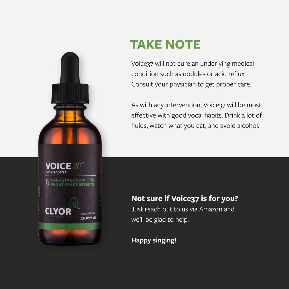 CLYOR Voice37 packaging display, alcohol-free formula for comfortable use.