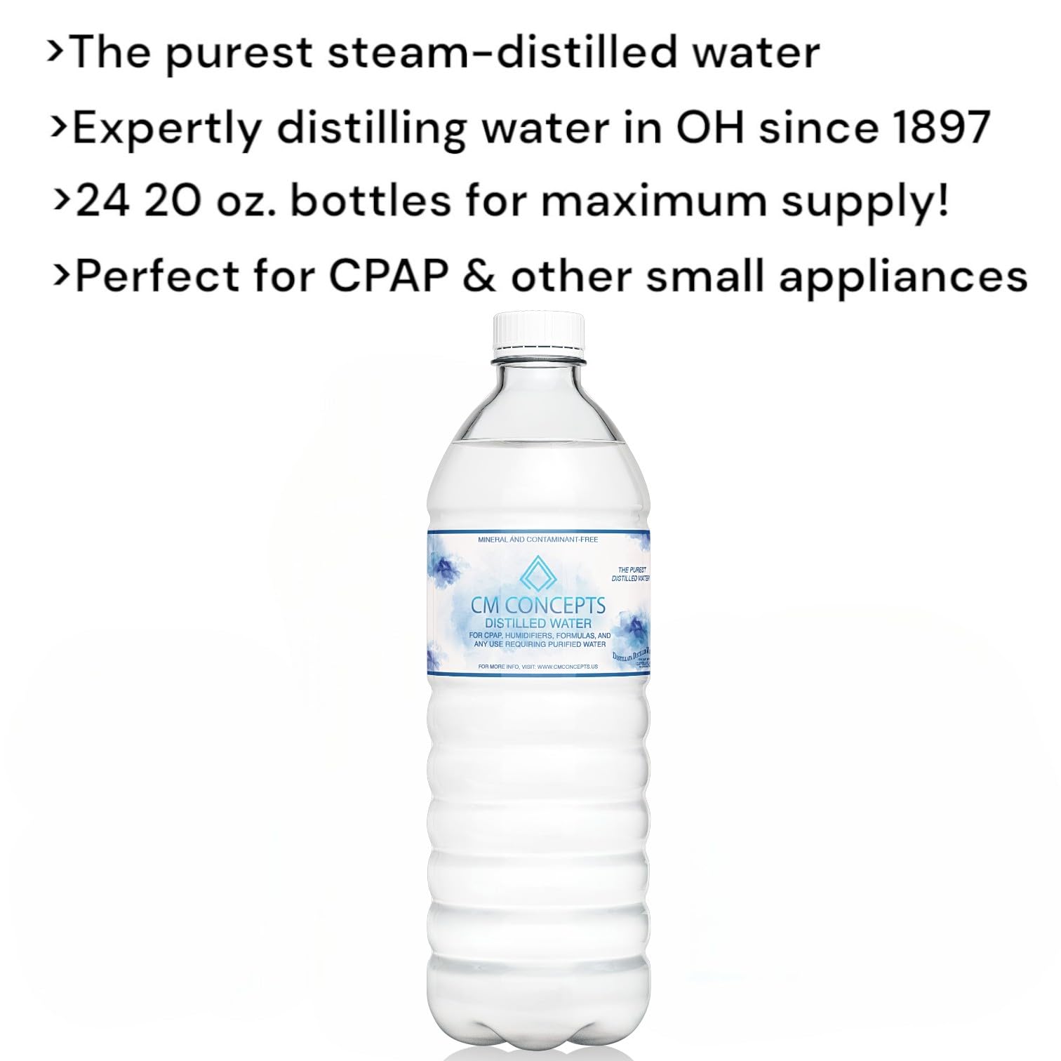CM Concepts 20oz bottle for CPAP machines supports reliable operation