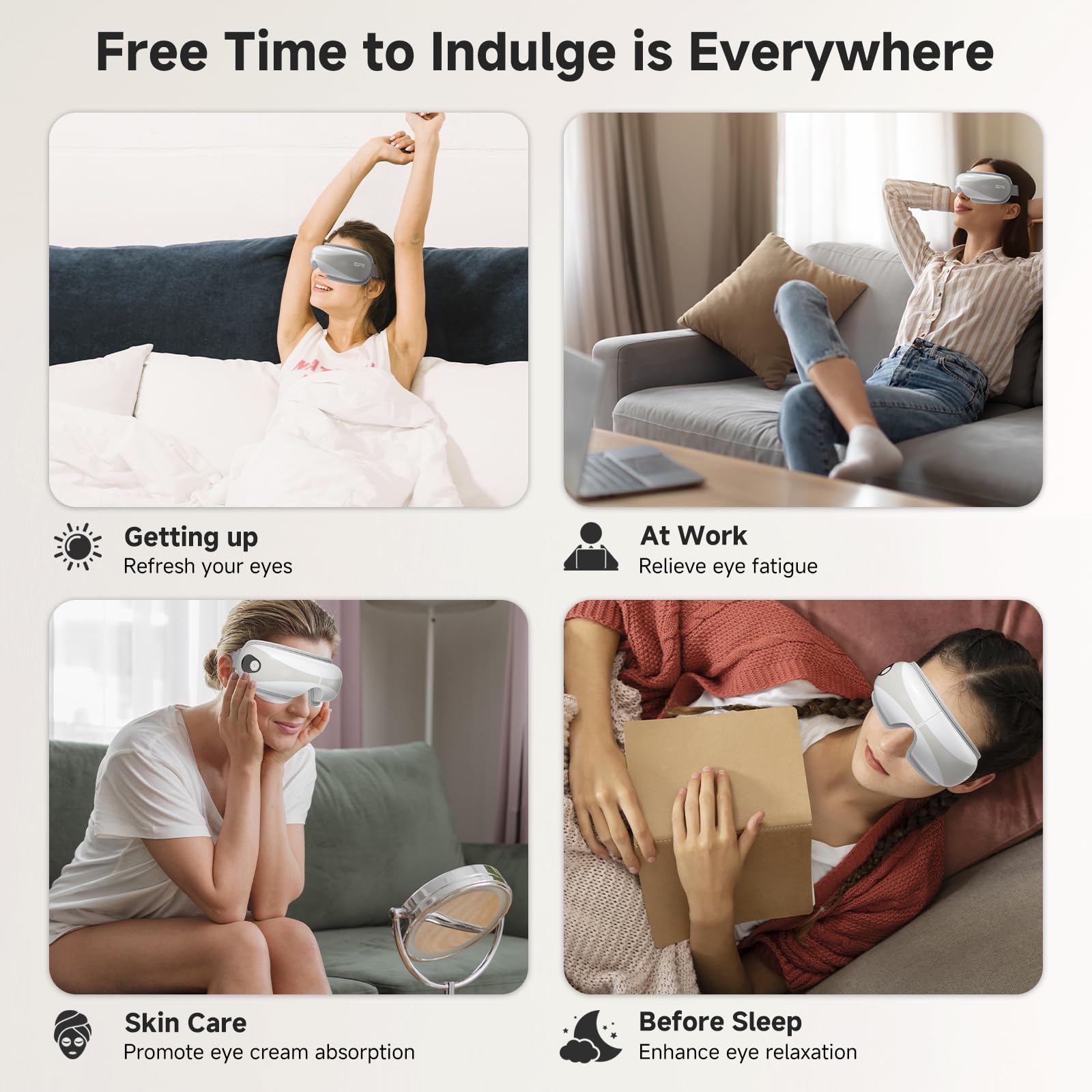 Cmprst Eye Massager helps you relax before bed for restful sleep