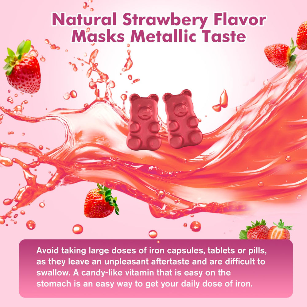 CNCHEF Iron Gummies with vitamin C and B vitamins blend for immunity.