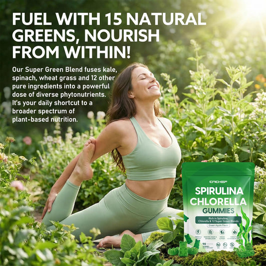 CNCHEF gummies close-up highlights chewy texture and vibrant green color for daily wellness.