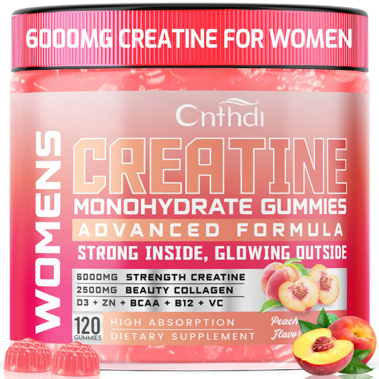 CNFHDI creatine gummies for women jar highlights sugar-free support for workouts.