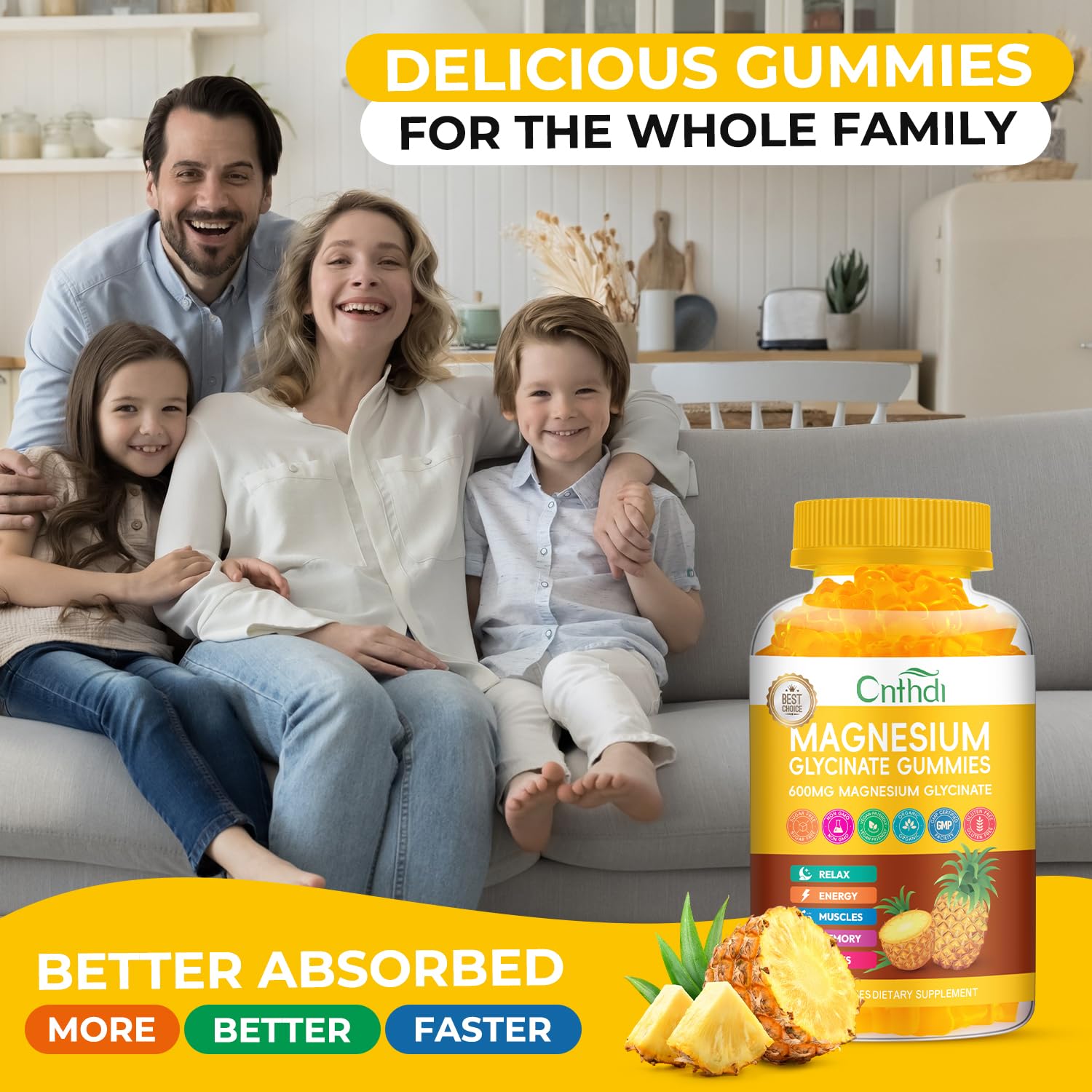 CNFHDI Magnesium Glycinate Gummies with CoQ10 supporting digestion and energy