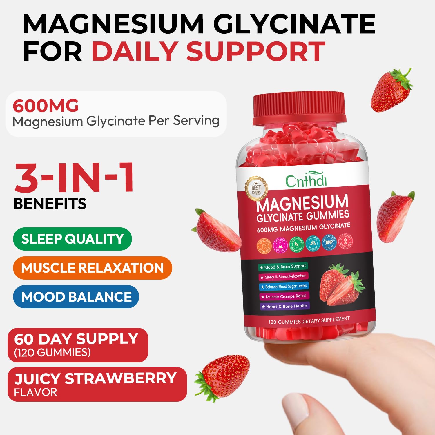 CNFHDI gummies strawberry flavor conveys pleasant taste during daily routine.