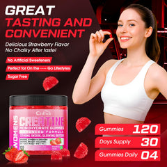CNFHDI Creatine Gummies ingredients list shows collagen, BCAAs, and vitamins for wellness.