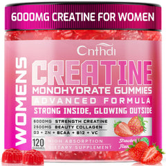 CNFHDI Creatine Gummies packaging highlights a sugar-free, gluten-free formula for convenient workouts.