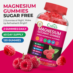 CNFHDI gummies poured out highlighting chewy texture and raspberry taste
