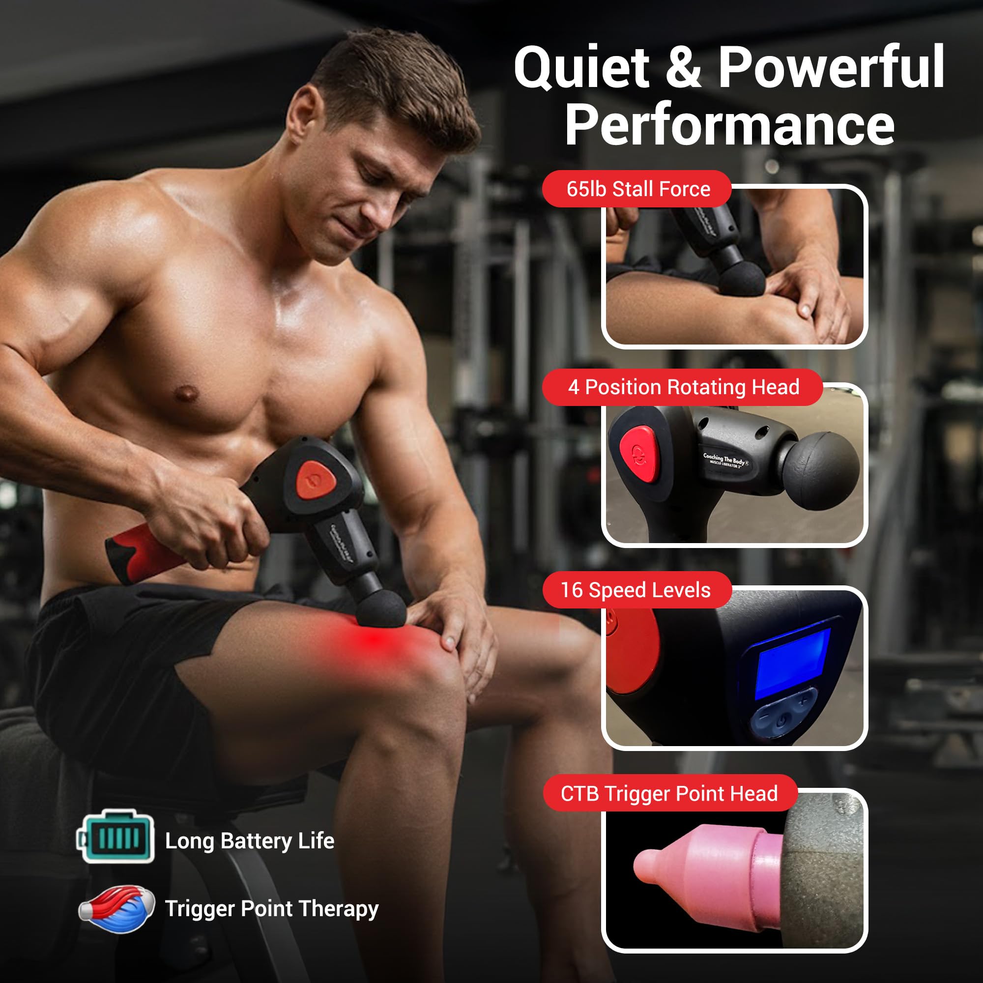 Coaching The Body Muscle Liberator 3 CTB silicone head targets trigger points effectively.