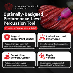 Coaching The Body Muscle Liberator 3 ergonomic grip supports comfortable sessions.